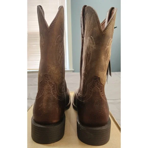 ARIAT® (Men's 10 WIDE) Sport Western Wide Square Toe Cowboy Boot in Fiddle Brown - Picture 5 of 10